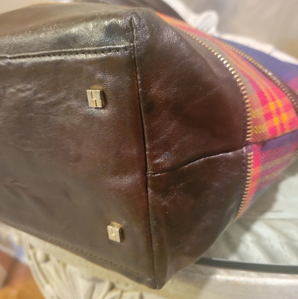 L.A.M.B. Gwen Stefani Plaid Leather  Satchel Shoulder Bag Designer Celebrity  75 - Picture 8 of 15